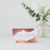 Roos goud gedompeld marmer | Visitekaartje (Staand voorkant)