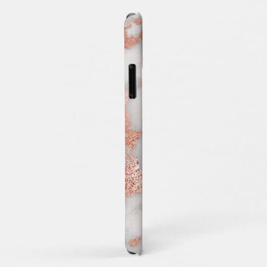 Roos Goud Gemarmerd Monogrammed Case-Mate iPhone Case (Achterkant/rechts)