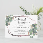 Roos goud geometrisch lijst eucalyptus kaart (Staand voorkant)