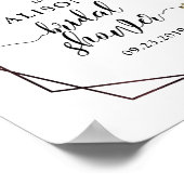 Roos goud geometrisch lijst eucalyptus vrijgezelle poster (Hoek)