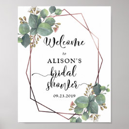 Roos goud geometrisch lijst eucalyptus vrijgezelle poster