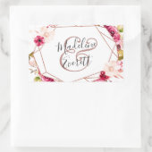 Roos Goud Geometrisch Terrarium Monogram Bruiloft Rechthoekige Sticker (Tas)