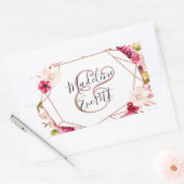 Roos Goud Geometrisch Terrarium Monogram Bruiloft Rechthoekige Sticker (Envelop)