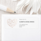 Roos goud Geometrische bruiloft | Retouradreslabel Etiket (Insitu)