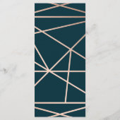 Roos Goud Geometrische Diamant Bruiloft Menu (Achterkant)