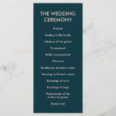 Roos Goud Geometrische Huwelijksceremonie Programm Programmakaart (Achterkant)