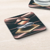 Roos Goud Geometrische Plastic Onderzetter Set (Linkerzijde)