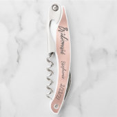 Roos Goud Gepersonaliseerde Bruidsmeisje bruiloft  Kurkentrekker (Voorkant)