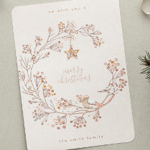 Roos Goud Geperst Krans Vrolijk Kerstfeest