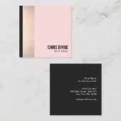 Roos Goud Gestreept Blush Roze Beauty Vierkante Visitekaartje (Voorkant / Achterkant)