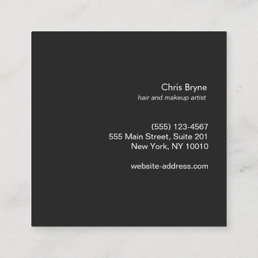 Roos Goud Gestreept Blush Roze Beauty Vierkante Visitekaartje (Achterkant)