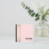 Roos Goud Gestreept Blush Roze Beauty Vierkante Visitekaartje (Staand voorkant)
