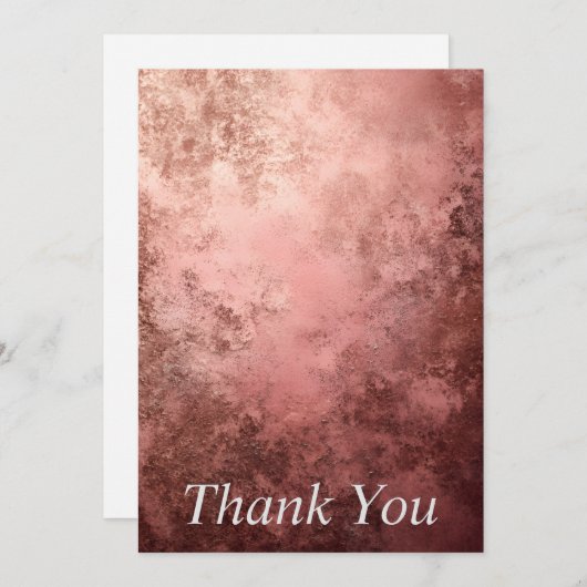 Roos Goud Getextureerde Achtergrond Dank u kaart (Voorkant / Achterkant)