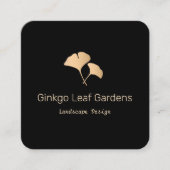 Roos Goud Ginkgo Leaf Landscaping Logo Vierkante Visitekaartje (Voorkant)