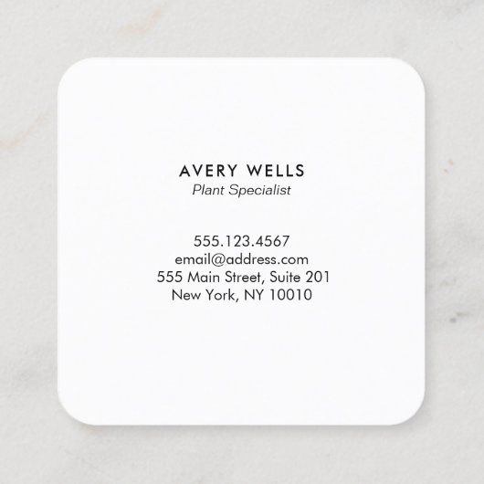 Roos Goud Ginkgo Leaf Landscaping Logo Vierkante Visitekaartje (Achterkant)