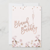 Roos Goud Glas Brunch Bubble Vrijgezellenfeest Kaart (Achterkant)