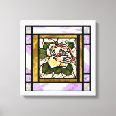 Roos Goud Glas in lood Art Deco Canvas Afdruk (Voorkant)