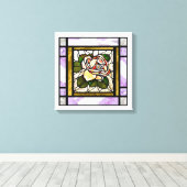 Roos Goud Glas in lood Art Deco Canvas Afdruk (Insitu (Houten vloer))