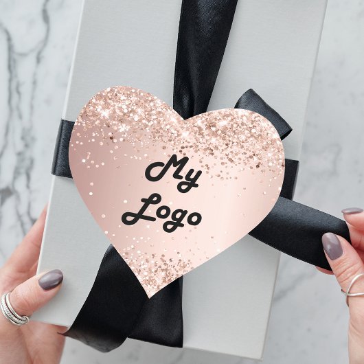 Roos goud glitter afbeelding logo hart sticker