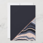 Roos goud glitter agate marble typografie bruiloft kaart (Achterkant)