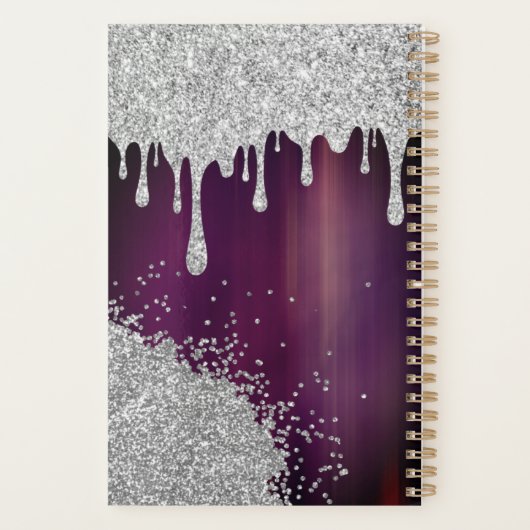 Roos goud glitter agate marmer monogram 2023 planner (Achterkant)