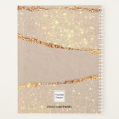 Roos goud glitter agate marmer monogram 2023 planner (Achterkant)