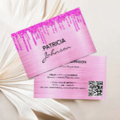 Roos goud Glitter Beauty QR Code Roze modern Visitekaartje
