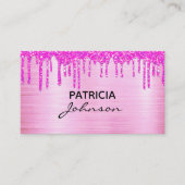 Roos goud Glitter Beauty QR Code Roze modern Visitekaartje (Voorkant)