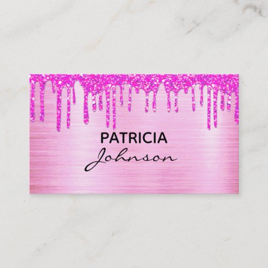 Roos goud Glitter Beauty QR Code Roze modern Visitekaartje (Voorkant)