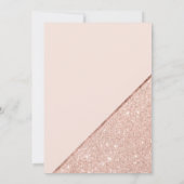 Roos goud glitter blush roze lesbische bruiloft kaart (Achterkant)