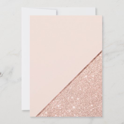 Roos goud glitter blush roze lesbische bruiloft kaart (Achterkant)