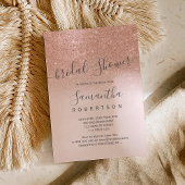 Roos goud glitter blush roze script vrijgezellenfe kaart