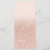 Roos goud glitter blush roze trouwmenu menu (Achterkant)