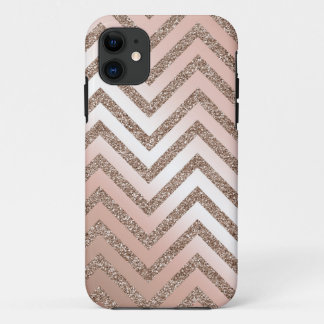 Roos goud glitter chevron hoesje