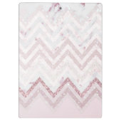 Roos goud glitter chevroze marmer klembord (Achterkant)