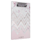 Roos goud glitter chevroze marmer klembord (Rechts)