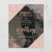 Roos goud glitter confetti budget trouwfoto (Voorkant)