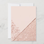 Roos goud glitter confetti chic blush roze bruilof kaart (Achterkant)