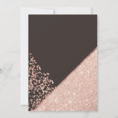 Roos goud glitter confetti chic brown bruiloft kaart (Achterkant)