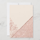 Roos goud glitter confetti chic iory bruiloft kaart (Achterkant)