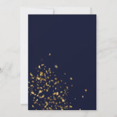 Roos goud glitter confetti chic navy blue bruiloft kaart (Achterkant)