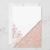 Roos goud glitter confetti chic white bruiloft kaart (Achterkant)