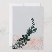Roos goud glitter confetti Floral grijs bruiloft Kaart (Achterkant)