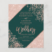 Roos goud glitter confetti green budget bruiloft (Voorkant)