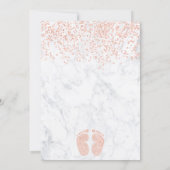 Roos goud glitter confetti marble baby shower kaart (Achterkant)