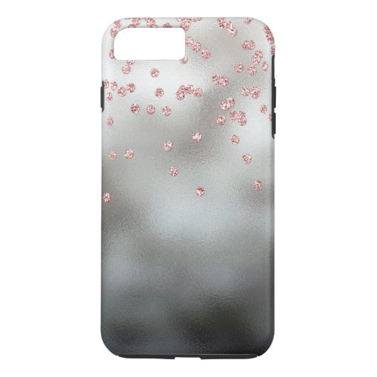 Roos goud glitter confetti zilver Case-Mate iPhone case (Achterkant)