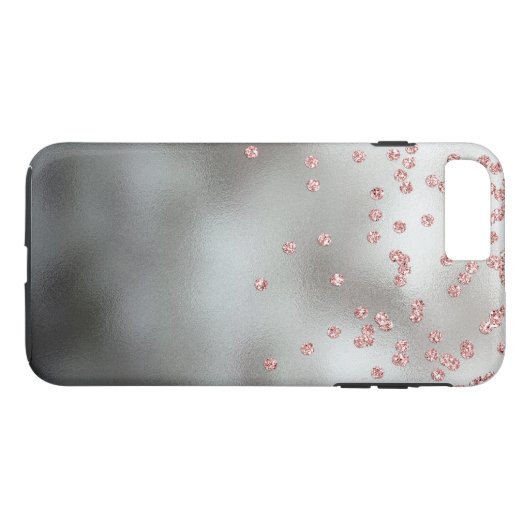 Roos goud glitter confetti zilver Case-Mate iPhone case (Achterkant (Horizontaal))