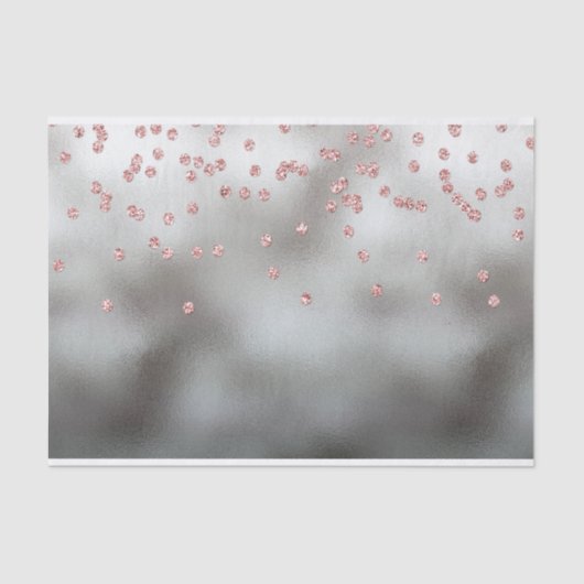 Roos goud glitter confetti zilver tissuepapier (Voorkant)