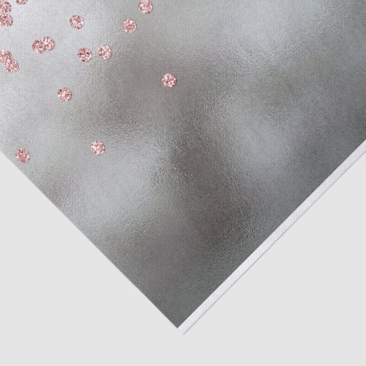 Roos goud glitter confetti zilver tissuepapier (Detail)