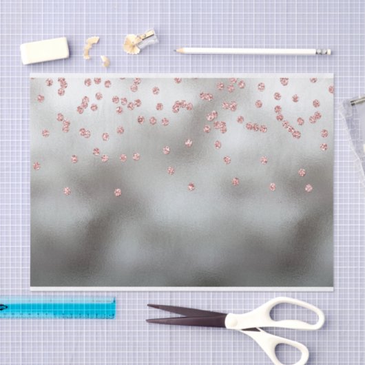 Roos goud glitter confetti zilver tissuepapier (Craft)